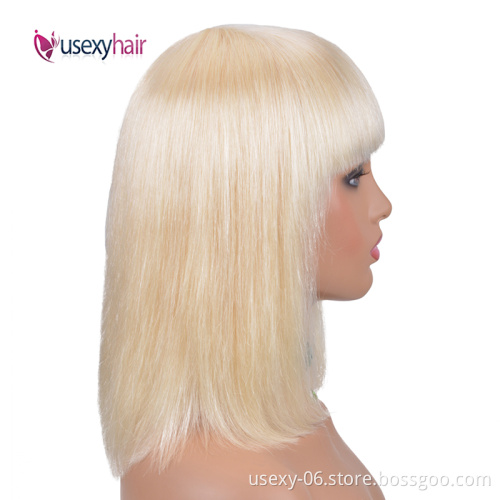 Large Stock cheap Black and 613 Blonde Machine Made Human Hair Wigs 8-14 Inch Glueless Bob Short Wig For Black Women